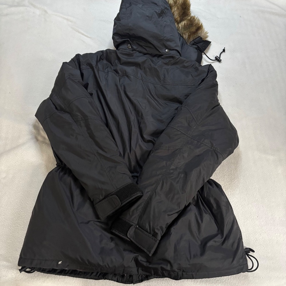 Polo Sport Ralph Lauren Mens XL Black Down Filled Ripstop Parka Faux Fur Hood - Picture 7 of 10
